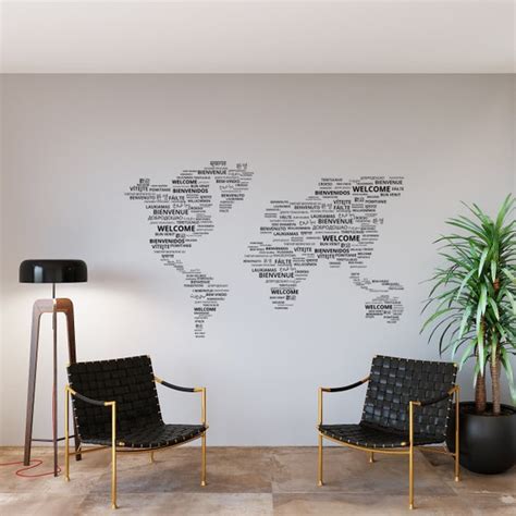 World Wall Decaltravel Map Center Wall Arttravel Wall Etsy