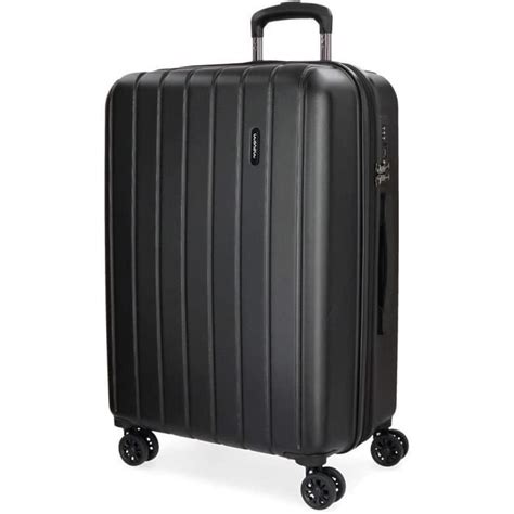 Movom Wood Valise Moyenne Noir X X Cms Rigide Abs Serrure Tsa L