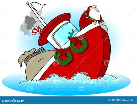 Santa On A Sinking Boat Stock Photography - Image: 16871412