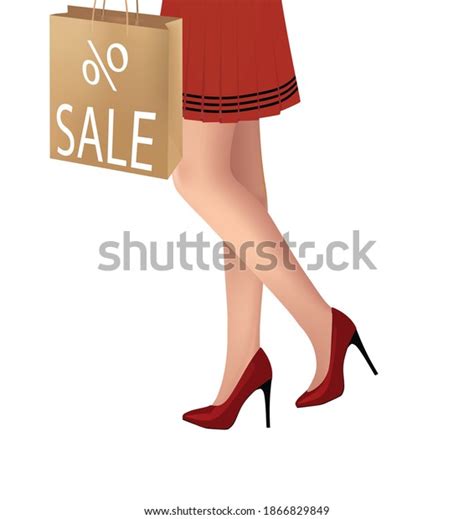 Elegant Woman Legs Red High Heels Stock Vector Royalty Free