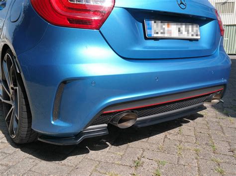 Maxton Design Central Rear Splitter No Vertical Bars Mercedes A Class W176 Amg Line Pre