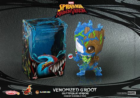 Hot Toys COSB762 Venomized Groot Glitter Blue Version Cosbaby S Bobble Head
