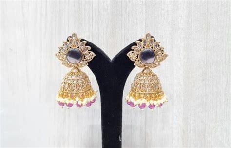 Golden Brass Mona Lisa Gold Plated Jhumkas At Rs 550 Pair In Mumbai