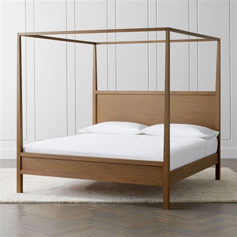 Keane Driftwood King Wood Canopy Bed Reviews Crate And Barrel