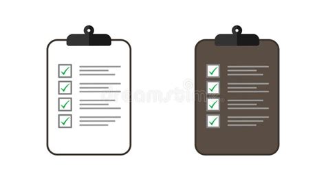 Clipboard With Checklist And Check Marks Clipboard And Marks In Flat