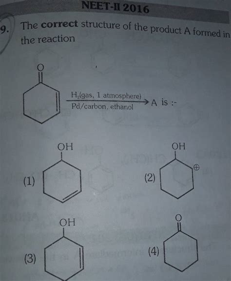 The Correct Structure Of The Product A Formed In The Reaction Filo