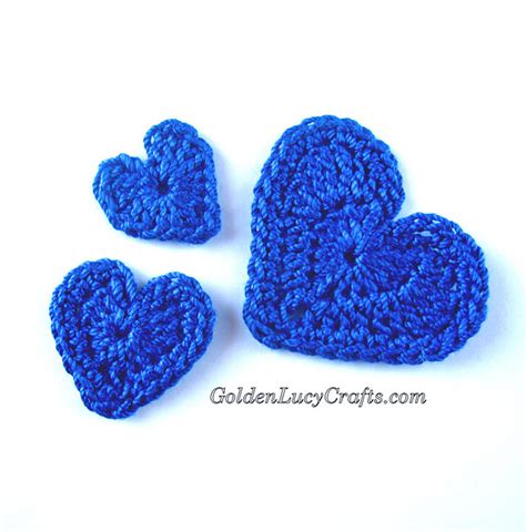 Ravelry Crochet Hearts Appliqué Pattern By Goldenlucycrafts