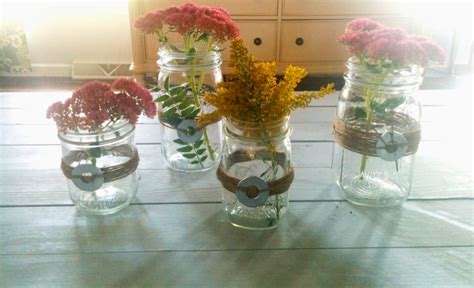 Quick DIY Mason Jars And Twine Fall Centerpieces