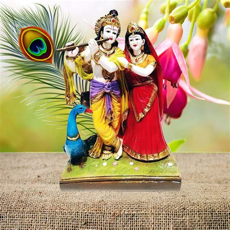 Northland Radha Krishna Mor Idol Sculpture Showpiece Figurine