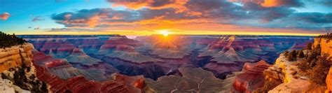 Premium AI Image | a sunset over a canyon