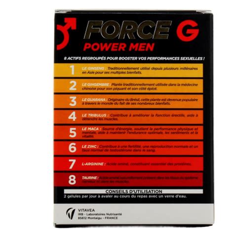 Nutrisanté Force G Power Men 60 Gélules Booster Performance Sexuelle