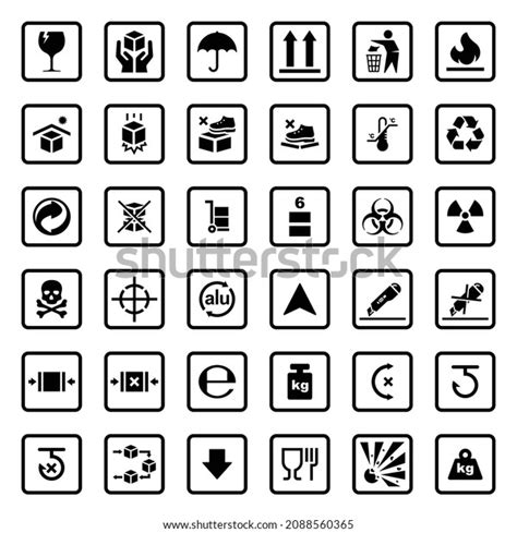 Cardboard Packaging Icon Set Vector Illustration Stock Vector Royalty