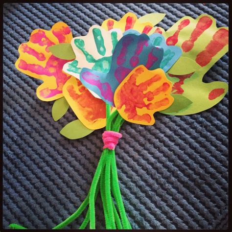 Handprint Bouquet Crafts Time Art Art Projects