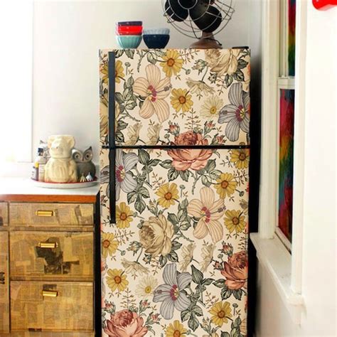 Geometric Fridge Wrap Boho Refrigerator Wrap Vinyl Side By Etsy