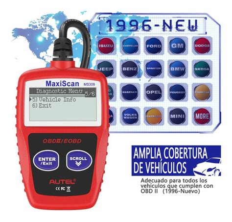 Escáner Obd2 Automotriz Universal Eobd Ms309 Meses sin intereses