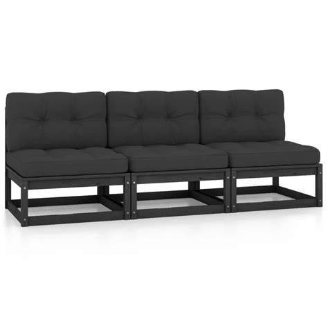 Sofa Ogrodowa Z Drewna Sosnowego 3 Osobowa Czarna Zakito Home