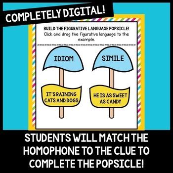 Digital Figurative Language Matching Game By Emily Wong TPT