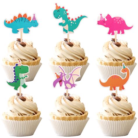 Buy Pcs Assembled Dinosaur Cupcake Toppers Baby Dinosaur Cupcake