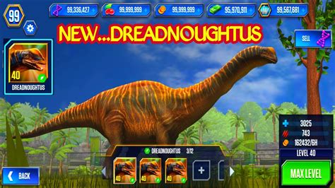 New Dreadnoughtus Max X3 Level 40 Battle Pvp Jurassic World The Game Youtube