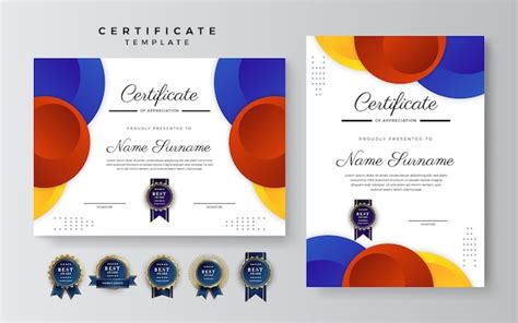 Plantilla De Certificado Moderna Vector Premium