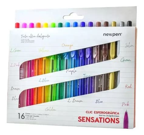 Caneta Esferográfica Clic Sensations Newpen 16 Cores 0 7mm MercadoLivre