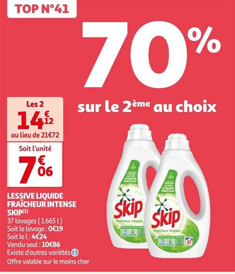 Promo Skip lessive liquide fraîcheur intense 1 chez Auchan Supermarché