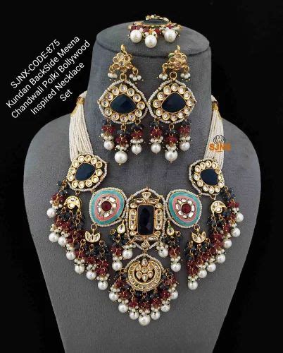 Sjnx Kundan Backside Meena Bollywood Inspired Necklace Set Box At Rs 3630piece In Mumbai