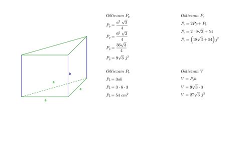 Oblicz Pole Powierzchni Ca Kowitej I Obj To Graniastos Upa