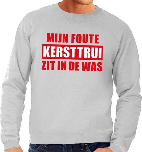 Foute Kersttrui Sweater Grijs Mijn Foute Kersttrui Zit In De Was