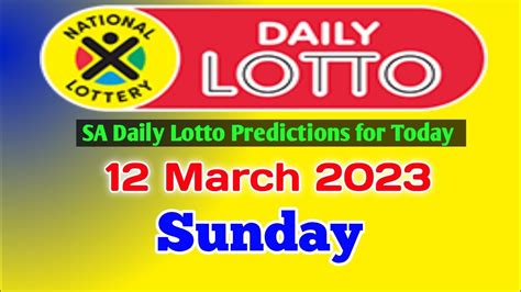 Sa Daily Lotto Predictions For Today Daily Lotto Prediction For Today