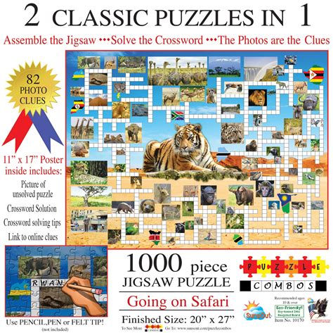 Crossword And Puzzle Combo Going On Safari 1000 Pieces Soul Puzzles