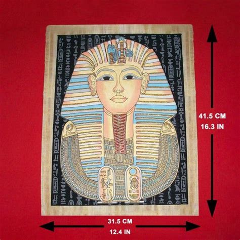 Tutankhamun Mask Glowing Papyrus Painting King Tut Egypt Pharaoh