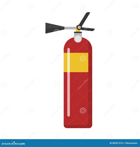 Red Fire Extinguisher Isolated Vector Stock Vector Illustration Of Detachment Container