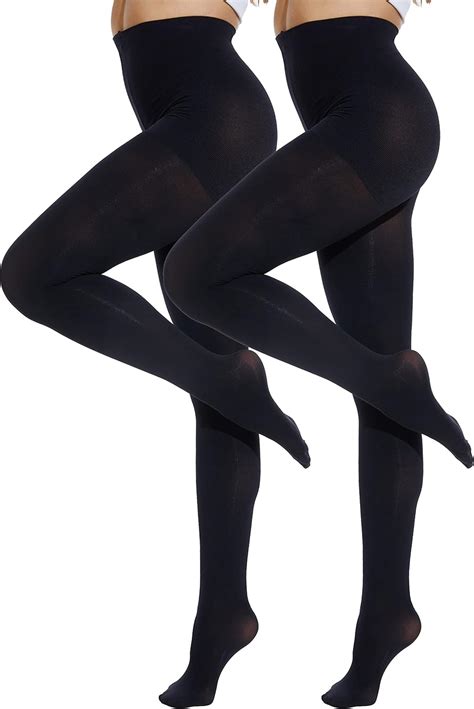 Heyuu Semi Opaque Tights For Women 70d Microfiber Control Top Pantyhose