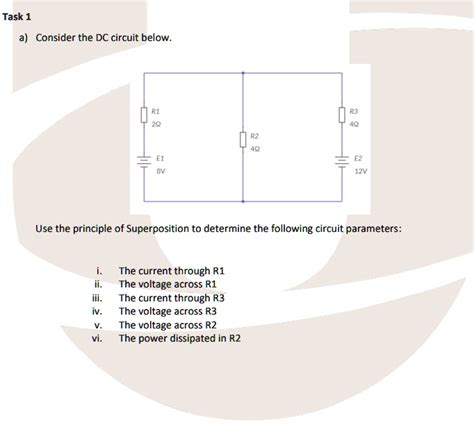 SOLVED Task 1 A Consider The DC Circuit Below R1 R3 2Q 40 R2 E1 8V E2