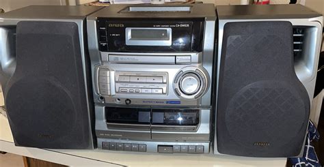 AIWA CA DW635 AM FM Dual Cassette CD Player Boombox Detachable Speakers