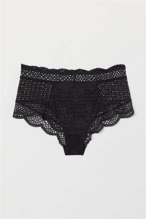 Lace High Waist Briefs Black Ladies Handm Us