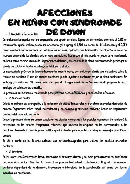 Afecciones En Ni Os Con S Ndrome De Down Alan D Az Udocz