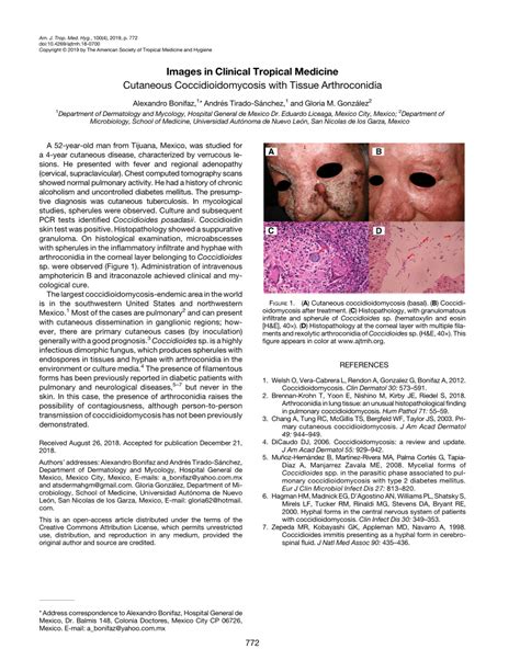 Pdf Cutaneous Coccidioidomycosis With Tissue Arthroconidia