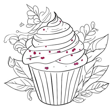 Premium Vector Cupcake Vector Illustration Line Art