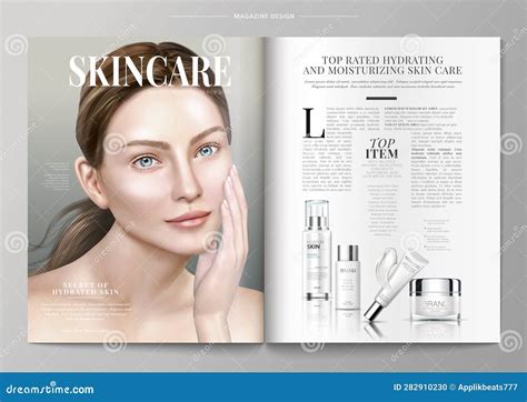 Elegant Skin Care Magazine Template Stock Vector Illustration Of Page Model 282910230