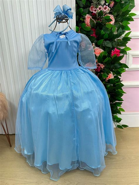 Fantasia Princesa Belli Elsa Frozen Longa Fabuloso Ateliê