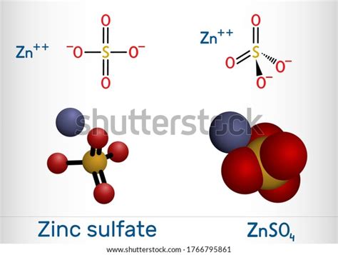 Sulfato de zinc ZnSO4 molécula de vector de stock libre de regalías