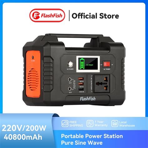 FlashFish 220V 200W Power Station 40800mAh Multi Function Portable Big