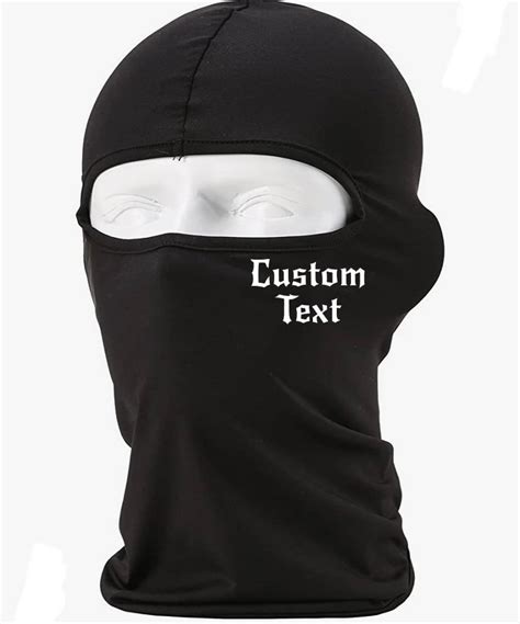 Personalized Custom Ski Mask Black Balaclava Personalized Ski Mask