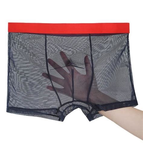 Sous vêtement Boxer filet sexy ultra fin et transparent pour homme