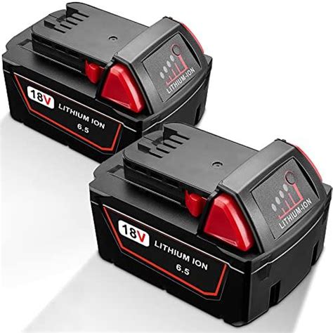 JYJZPB 2 Pack 6 5Ah M 18 Batteries Pack High Output For Milwaukee M18