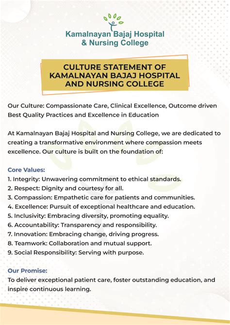 Culture Statement Kamalnayan Bajaj Hospital