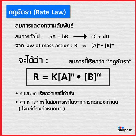 สรุปสูตร อัตราการเกิดปฏิกิริยาเคมี