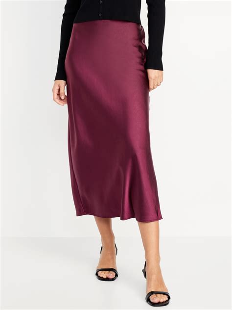 Elastic Waist Midi Skirts Old Navy